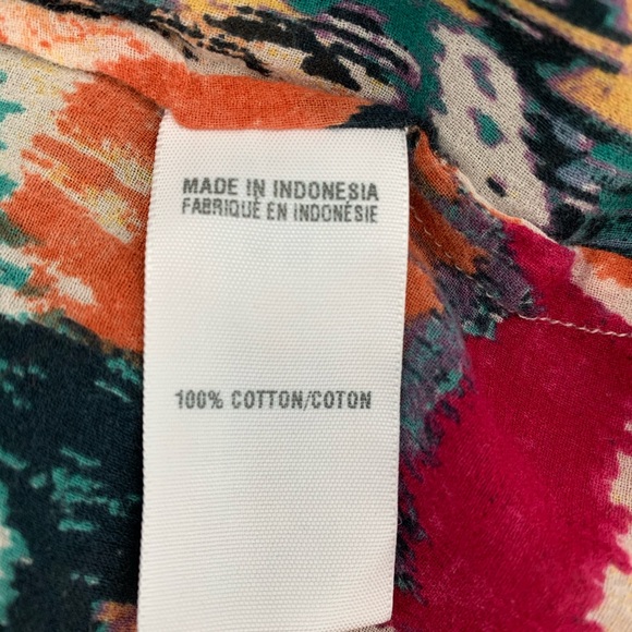 Lucky Brand Alexis Ikat Peasant Button Down Top - Picture 6 of 8